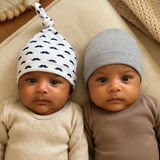 Moustache Top Knot - Baby Cap Set