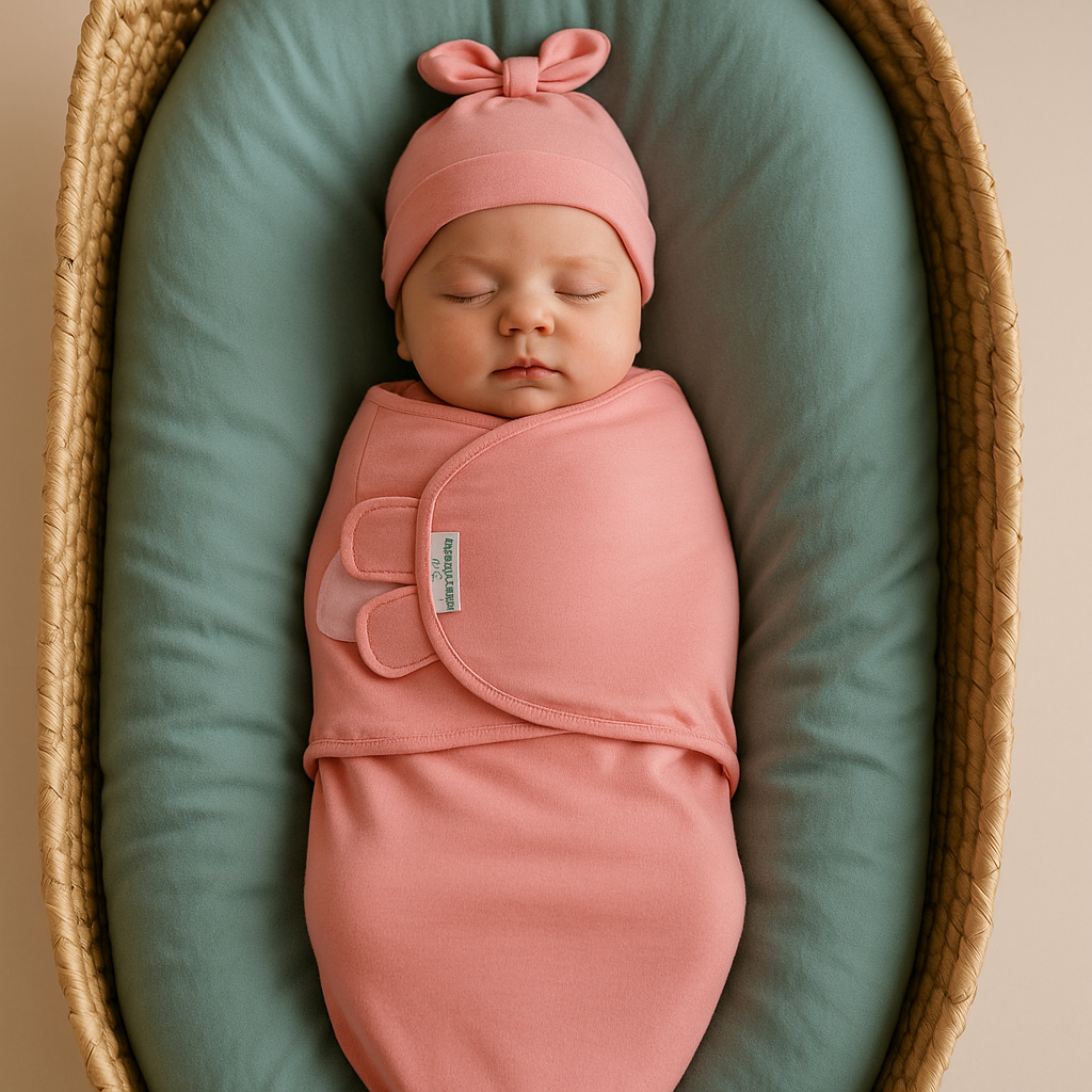 Baby Sleeping Dimples Snuggle Wrap Rose Swaddle Wrap Jersey