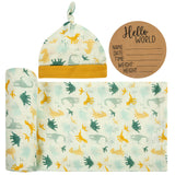 BABY BIRTH ANNOUNCEMENT SWADDLE SET - Dino Dance