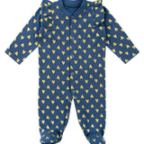 Metallic Heart Print - Footed Bodysuit