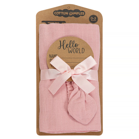 BABY BIRTH ANNOUNCEMENT SWADDLE SET - Charm