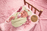 BABY BIRTH ANNOUNCEMENT SWADDLE SET - Caramel