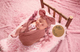 BABY BIRTH ANNOUNCEMENT SWADDLE SET - Garnet