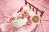 BABY BIRTH ANNOUNCEMENT SWADDLE SET - Biscuit