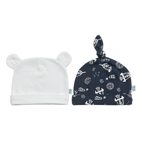 Space all ears - Top Knot and animal ears Cap Set