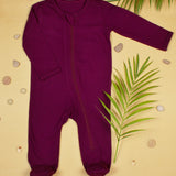 Full Sleeved Footie Plain - Baby Girl