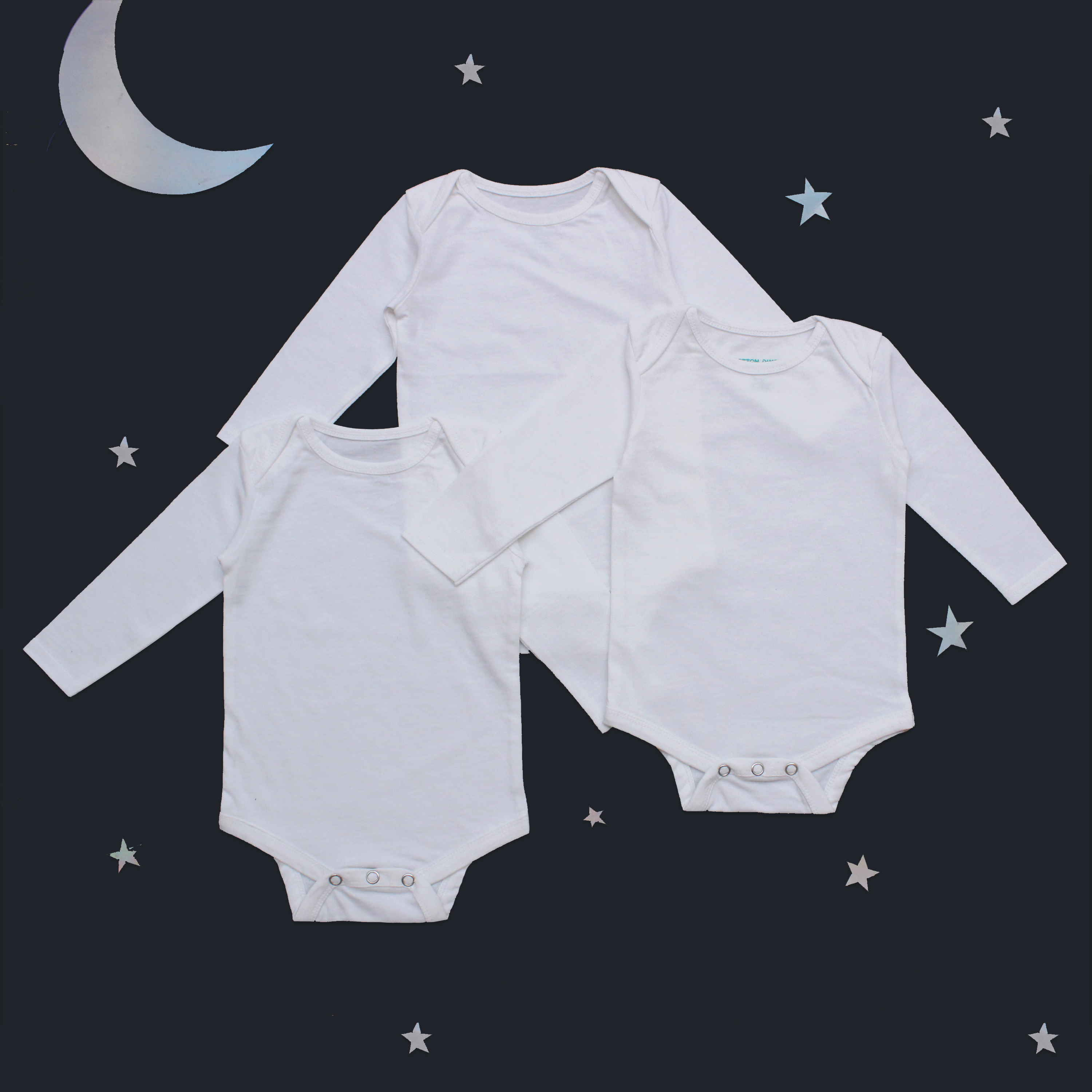 Pack White Innerwear Full sleeved onesies – Cotton Dimples Pakistan