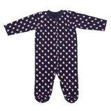 Heart Printed Footie - Baby Girl