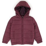 Maroon - Hooded Puffer Jacket