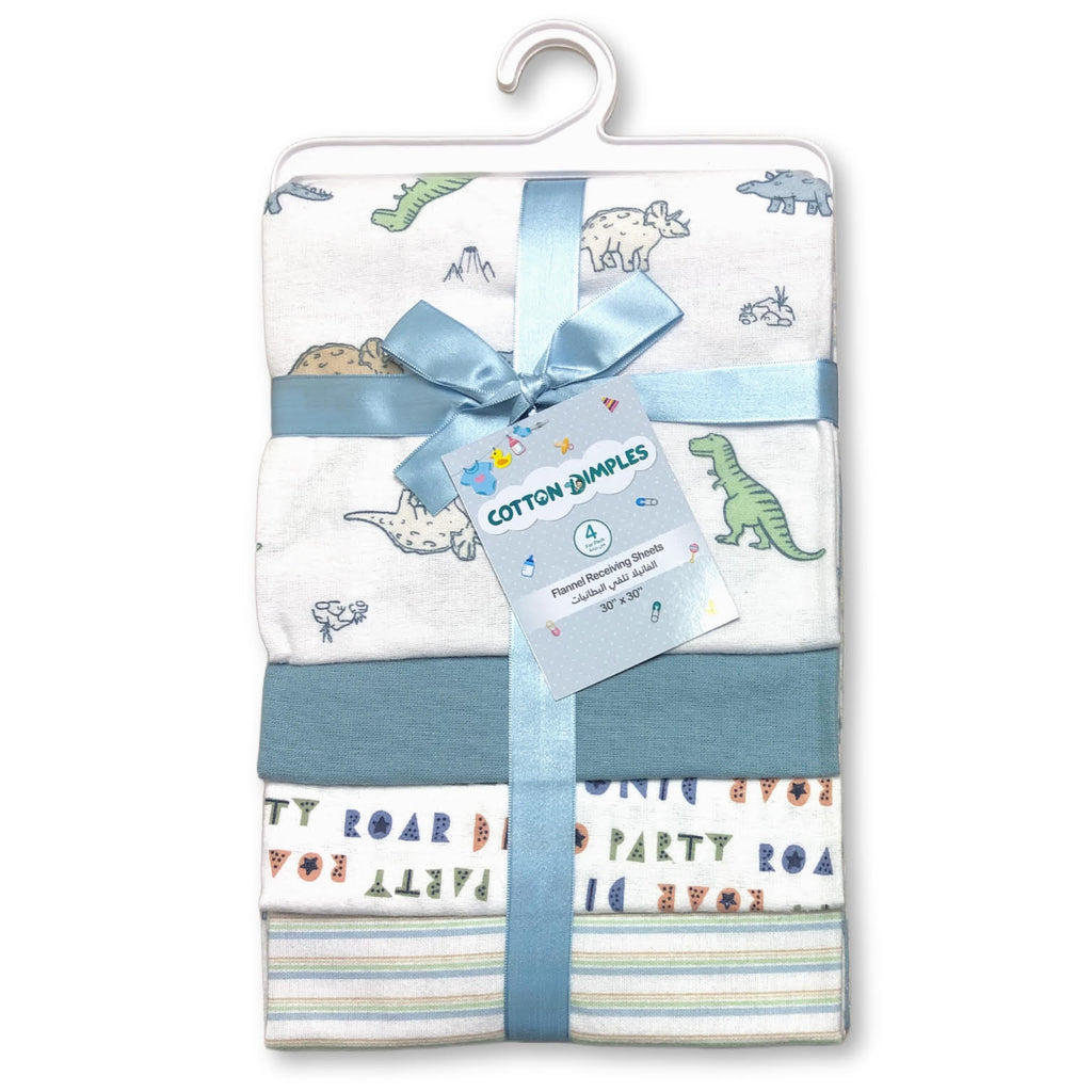 Dino Party Flannel Receiving Blankets Cotton Dimples Pakistan