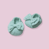 Mint Bow - Booties