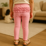 Stretchable Tights - Bubblegum with Frill