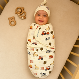 Muslin Swaddle Wrap - A Day at the Farm