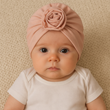 Floral Turban Cap - Pearl Blush