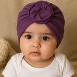 Floral Turban Cap - Grape Juice