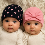 Heart Print - Baby Cap Set