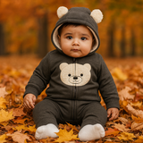 Polar Bear - Charcoal Gray Fleece Coverall