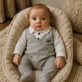 Grayscale Elegance - 2 Piece Fleece Footed Romper