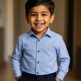 Blue Micro Check Shirt