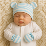 Stripey - Cap & Mitten Set
