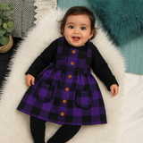 Lilac Plaid Pinafore Set