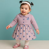 Lavender Bloom Waffle Bolero & Dress Set