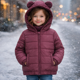 Maroon - Hooded Puffer Jacket
