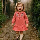 Petal Whirl Fleece – Collar Dress