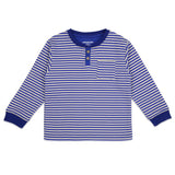 Cozy Blue Striped Fleece Henley