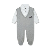 Grayscale Elegance - 2 Piece Fleece Footed Romper