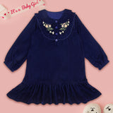 Velvet Blossom Collar Dress