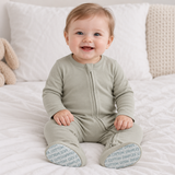 Warm Gray - Footed Romper