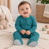 Teal - Footed Romper