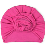 Floral Turban Cap - Carmine Rose