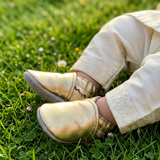 Golden Glow Leather Booties