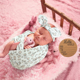 BABY BIRTH ANNOUNCEMENT SWADDLE SET - Lovely Leopard