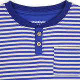 Cozy Blue Striped Fleece Henley