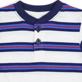 Yarn Dyed Henley - Blue