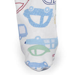 Baby sock with vehicle pattern 