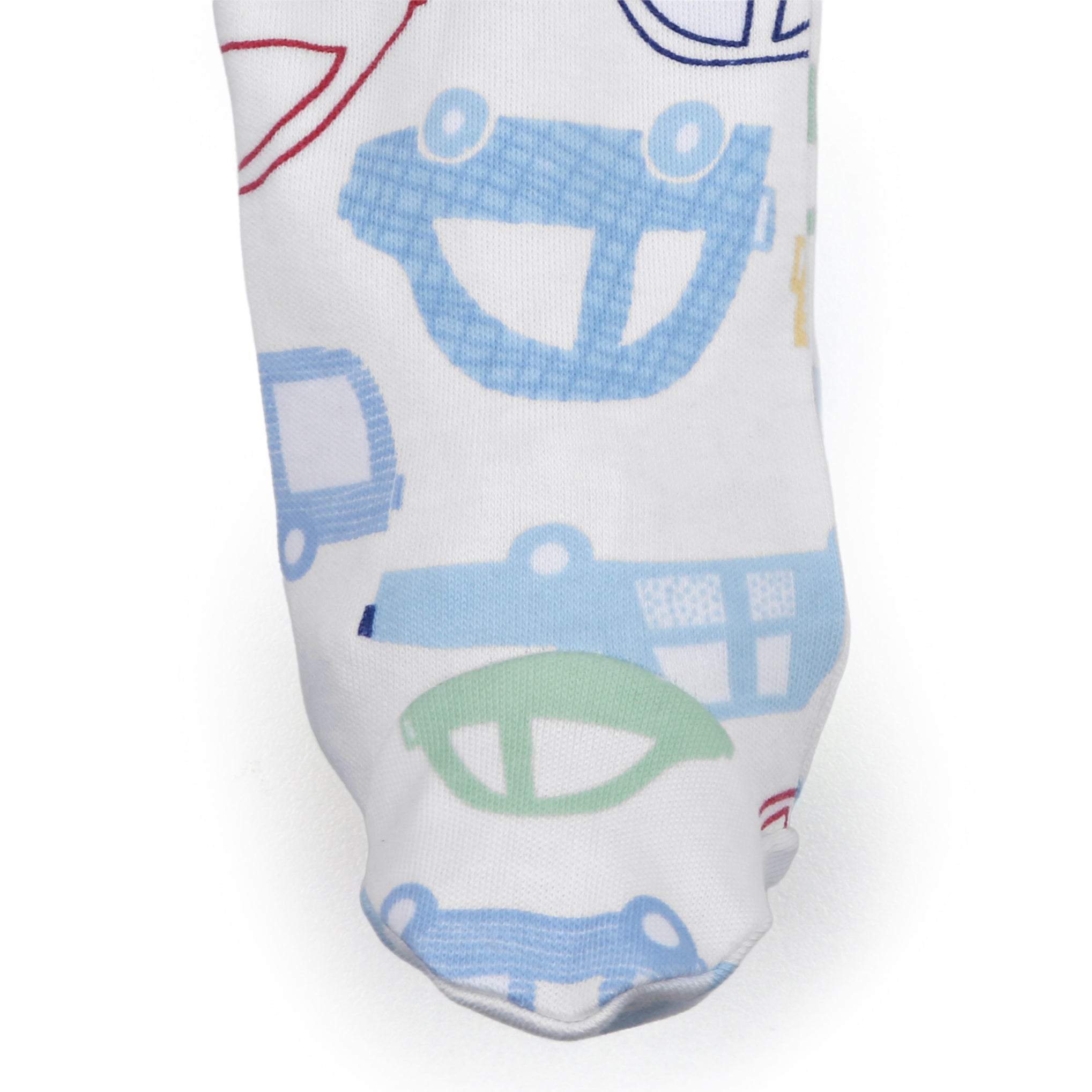 Baby sock with vehicle pattern 