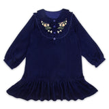 Velvet Blossom Collar Dress