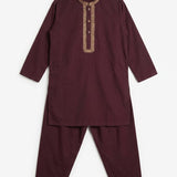 Plum - Embroidered - 2 Pc Set