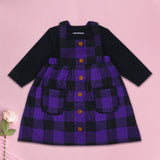 Lilac Plaid Pinafore Set