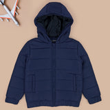 Navy - Hooded Puffer Jacket