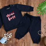 Baby Boy - Full Sleeved Fleece Upper Lower Mini Boss Dark Navy Blue - CMB-001A