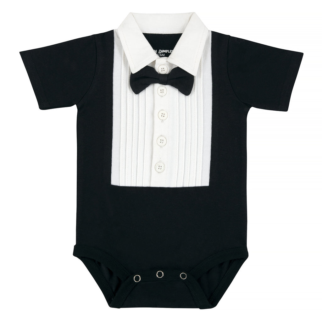 Tuxedo Onesie - Black – Cotton Dimples Pakistan
