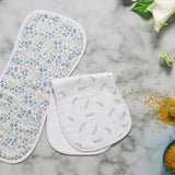 Burp Cloth Set - Blue Tendrils