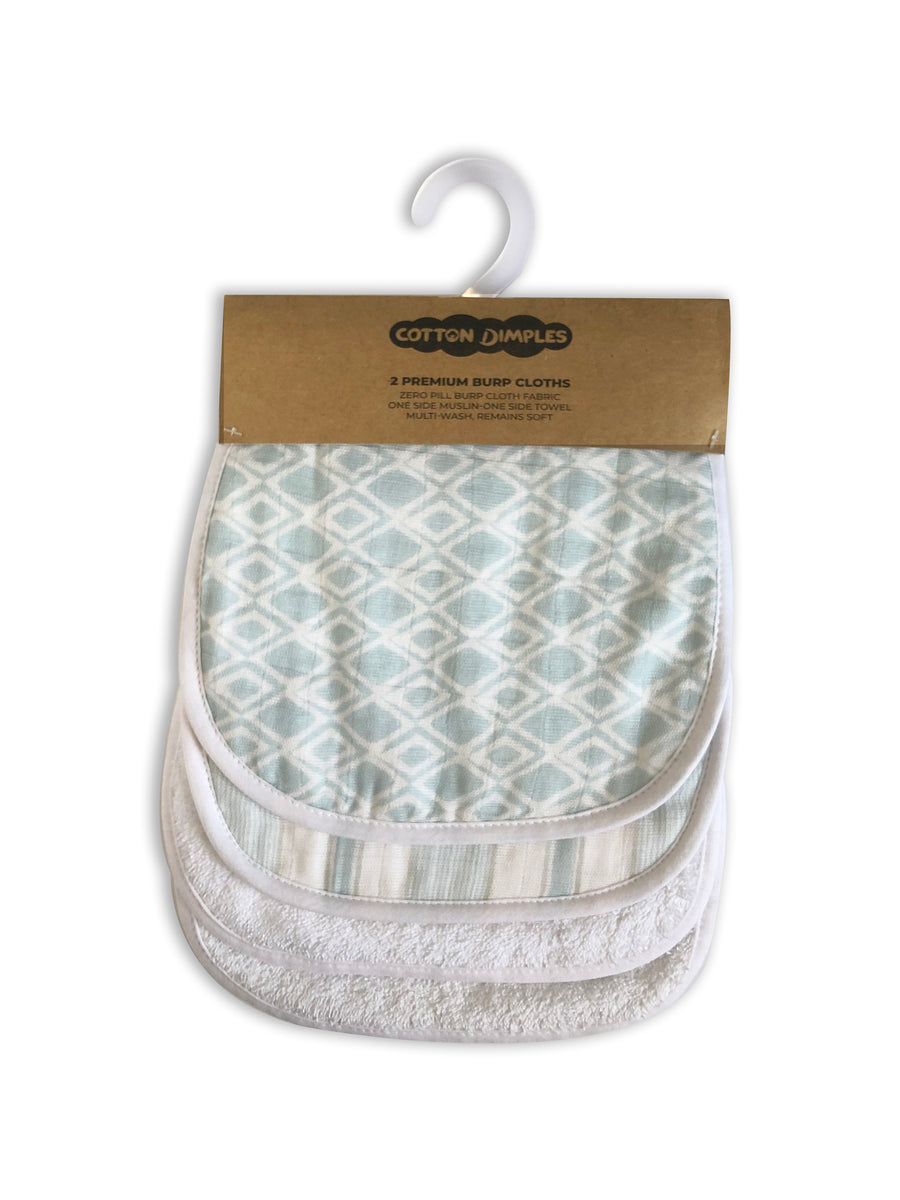 Burp Cloth Set Diamonds Cotton Dimples Pakistan