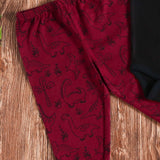 Baby Boy - Full Sleeved Thermal onesie with pants and Dino Cap Wine Red - CMB-002A